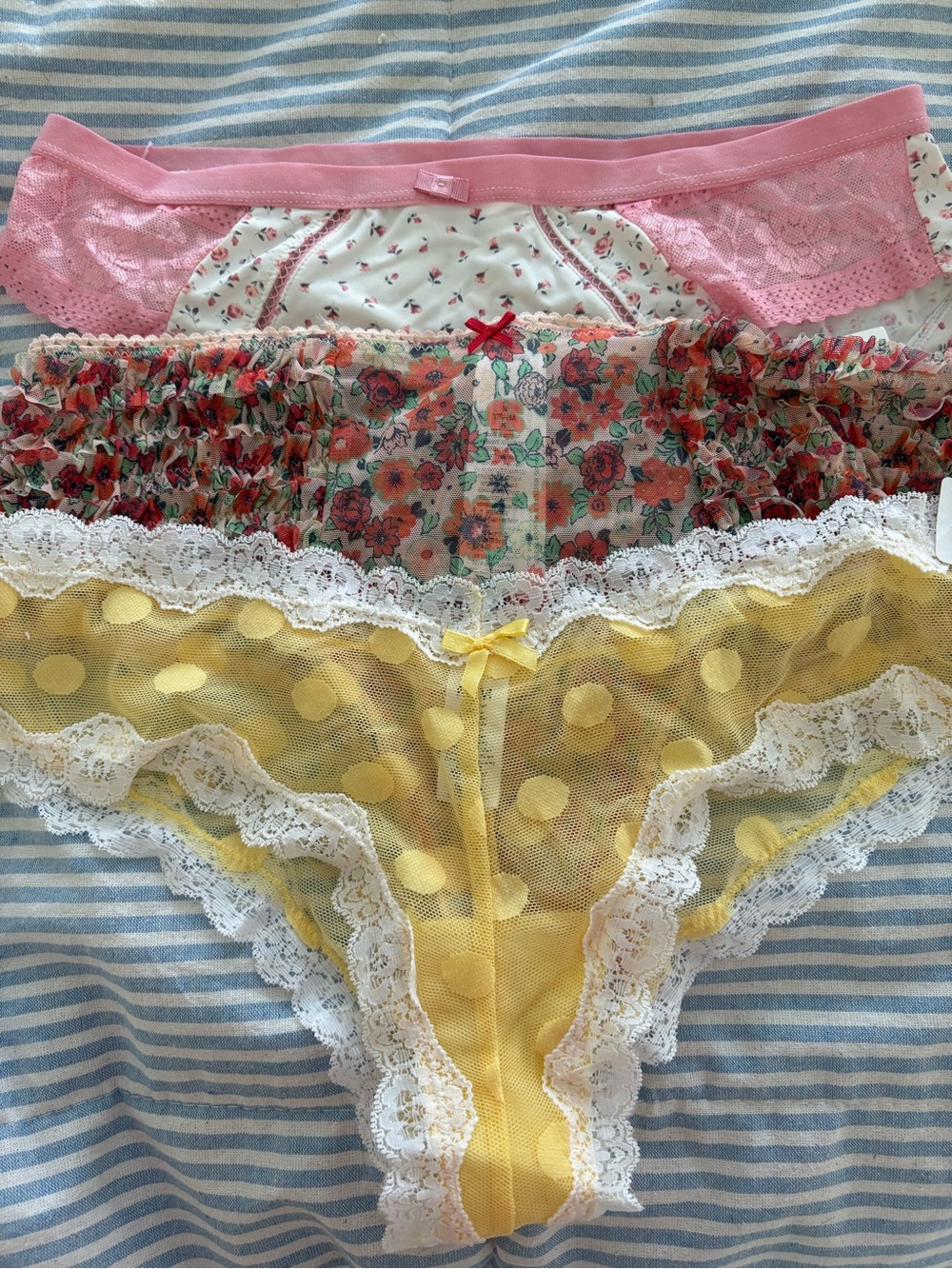 Women’s summer pantie bundle Floral & Polka Dot Lace Bikini Panty Pack